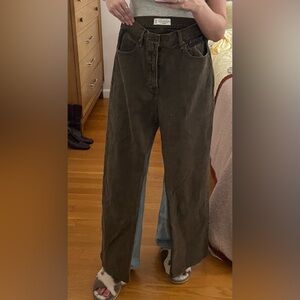 Abercrombie & Fitch Olive Wide Leg Jeans